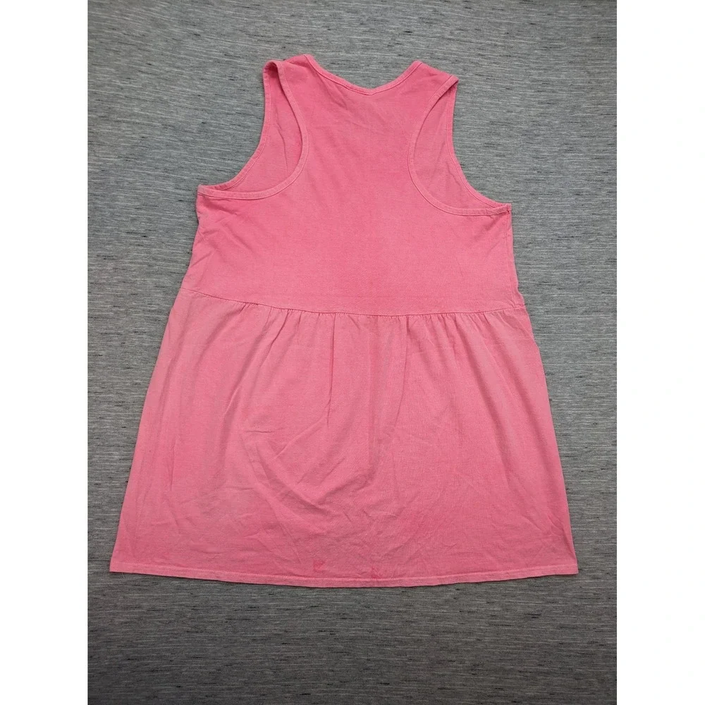 Kicks USA Made Dress Sleeveless Casual Pink Sundress Summer Large Neon 90s y2k‎